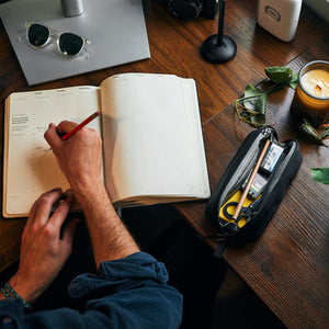 CIVIC Access Pouch 0.5L - Solution Dyed Black - CAP0.5 - Open flat on tabletop