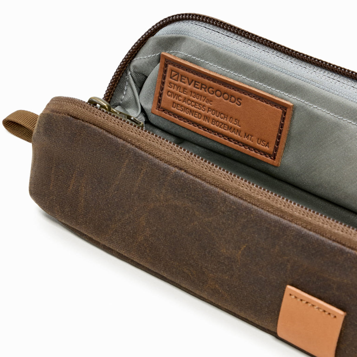 CIVIC Access Pouch 0.5L Waxed Canvas Tan Style Label