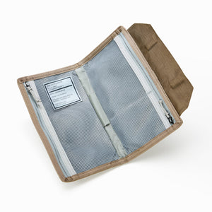 CIVIC Access Pouch 1L in Fossil Brown - travel organizer with a mesh pocket on a white background