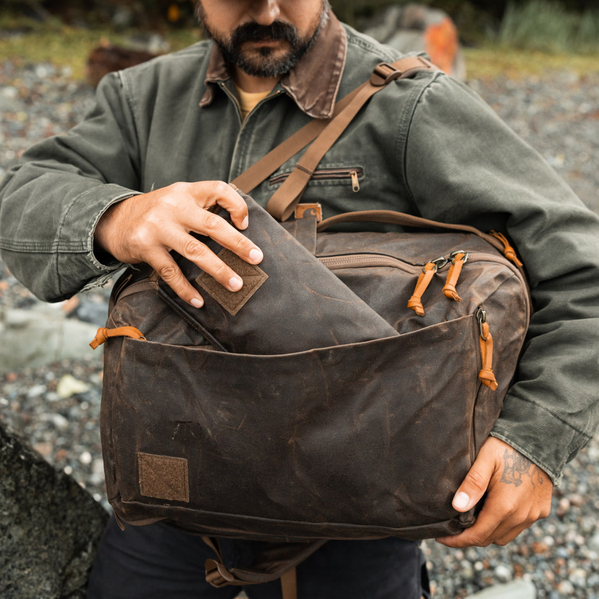 CIVIC Access Pouch 1L Waxed Canvas goes inside CTB