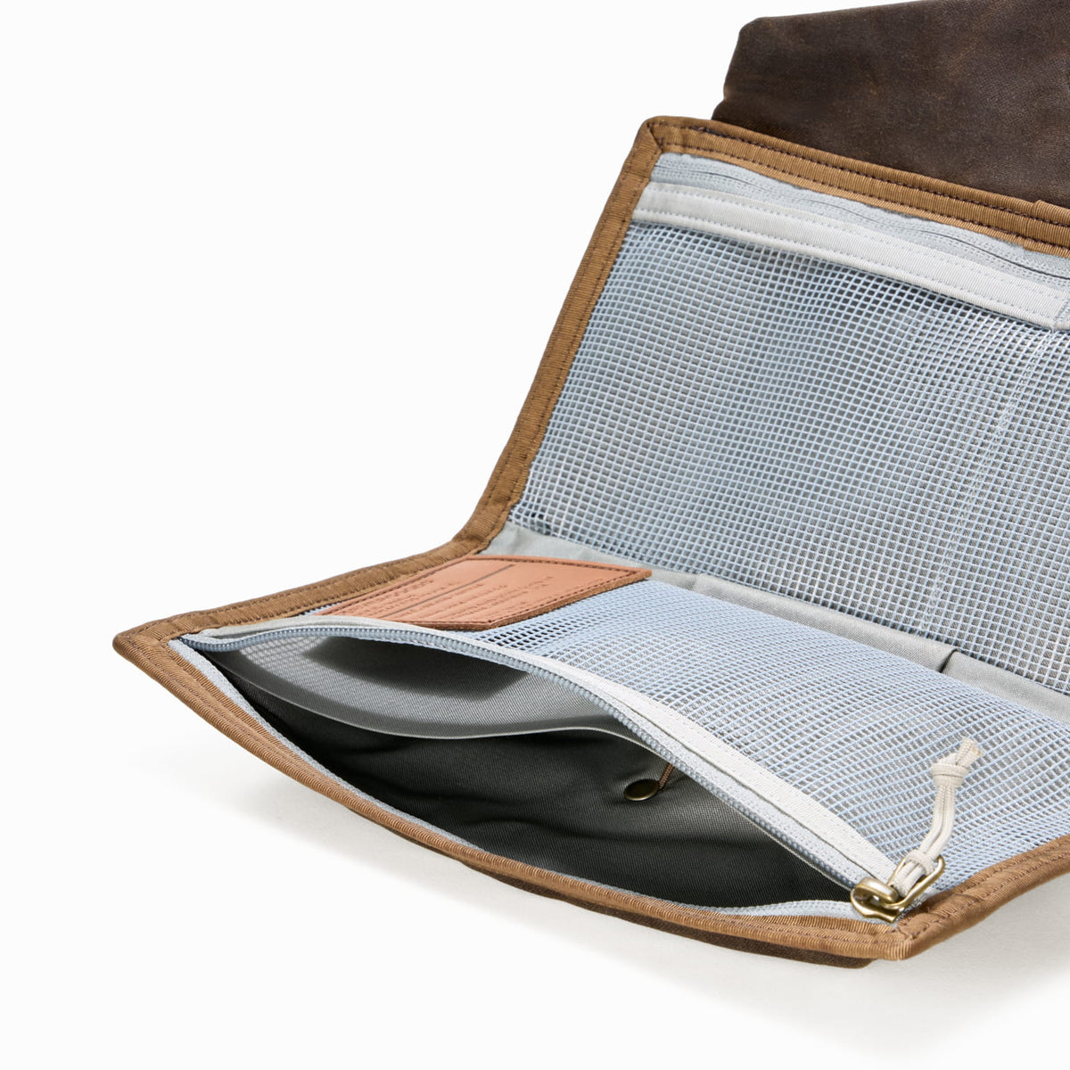 CIVIC Access Pouch 1L Waxed Canvas Unzipped