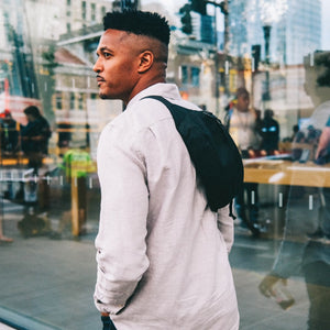 CIVIC Access Sling 2L in Solution Dyed Black - worn as sling