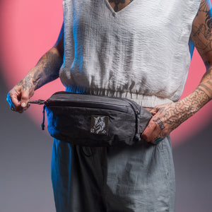 CIVIC Access Sling 2L in Gravel Gray - Ultra - RCPU weatherproof zippers - on model