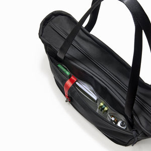 CIVIC Daily Tote 24L in Solution Dyed Black - CDT24 - exterior side access pocket with drop ins