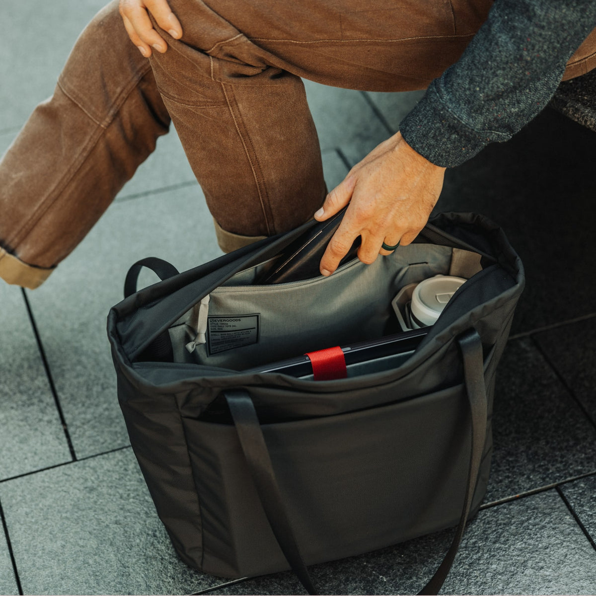 CIVIC Daily Tote 24L in Solution Dyed Black - CDT24 - hidden security pocket CIVIC Daily Tote 24L in Solution Dyed Black - CDT24 - hidden security pocket [13024a-SBK