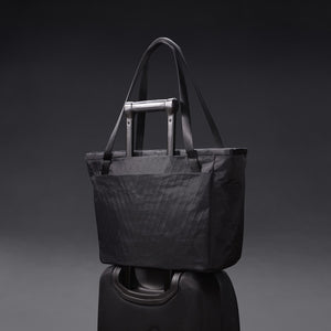 CIVIC Daily Tote 24L in X-Pac Black and Coyote Brown - luggage pass through