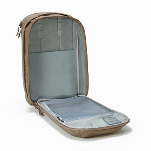 CIVIC Panel Loader 24L in Fossil Brown - clamshell opening