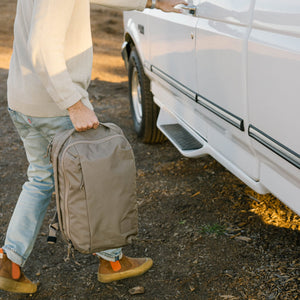 CIVIC Panel Loader 24L in Fossil Brown - top handle