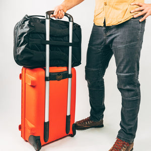 CIVIC Travel Bag 35L in Solution Dyed Black - luggage pass through strap