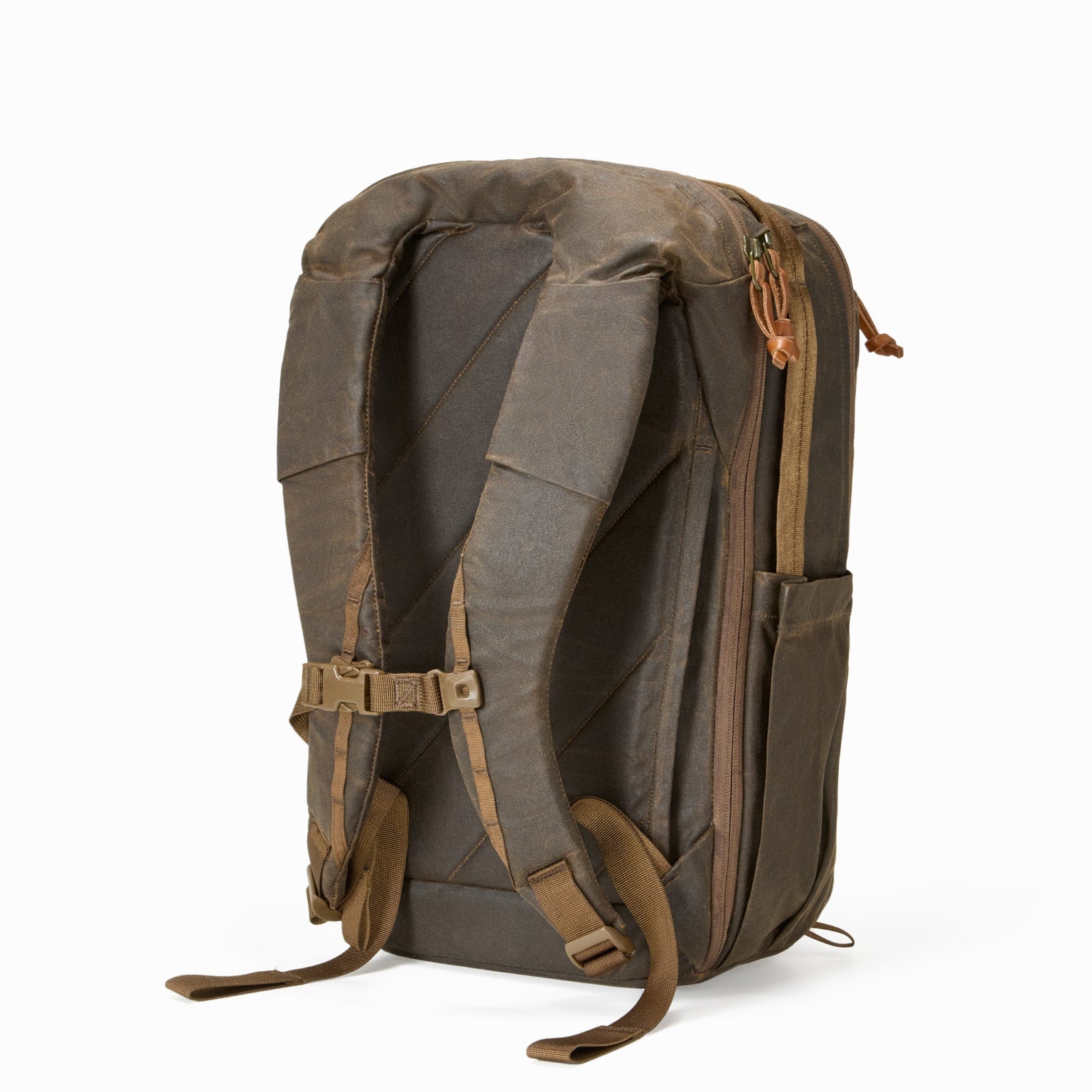 CIVIC Travel Bag 20L in Waxed Canvas - Waxed Tan - Back Panel CIVIC Travel Bag 20L in Waxed Canvas - Waxed Tan - Back Panel [13019cc-WTN