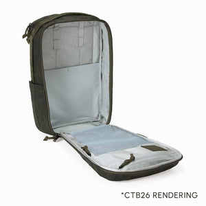 Civic Travel Bag 26L in Waxed Olive - Open
