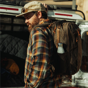 CIVIC Travel Bag 26L in Waxed Canvas - Waxed Tan - side profile