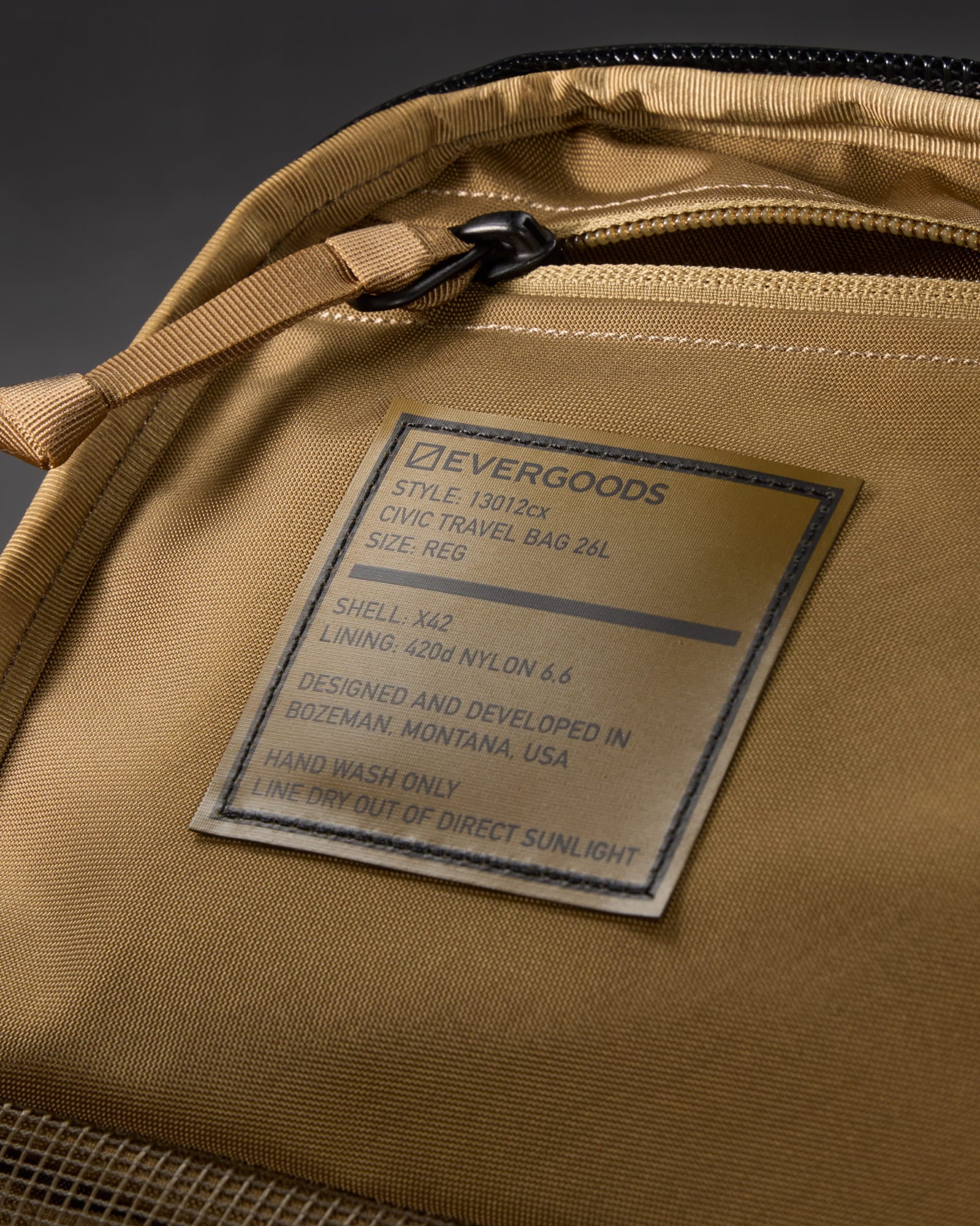 CIVIC Travel Bag X-Pac Coyote Brown Interior