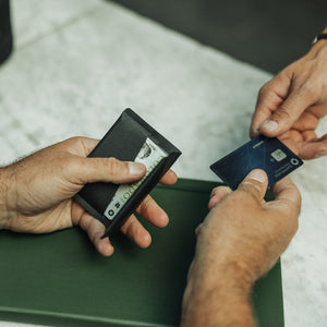 ELEMENT Card Wallet - ECW - minimalist wallet - paying with card