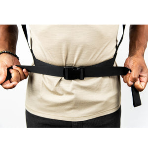 Mountain Panel Loader 22L in Solution Dyed Black, waist belt