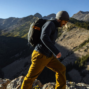 Mountain Panel Loader 22L in Solution Dyed Black, hiking