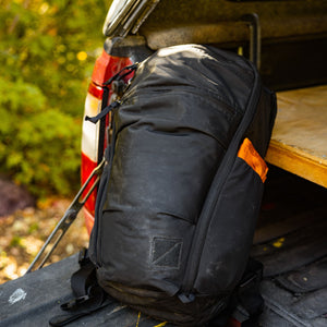 Mountain Panel Loader 22L in Solution Dyed Black, on truck bed
