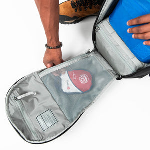 Mountain Panel Loader 22L in Solution Dyed Black, mesh pocket