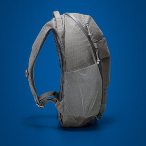 MOUNTAIN Panel Loader 22L in Gravel Gray - Ultra - side view water bottle pockets