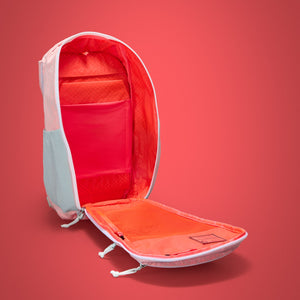 MOUNTAIN Panel Loader 22L in Arctic Kludde - Ultra - Electric Coral lining shown with panel loading