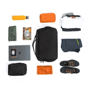 Transit Duffel 35L in Black load out