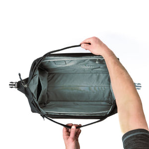 Transit Duffel 35L in Black open and empty