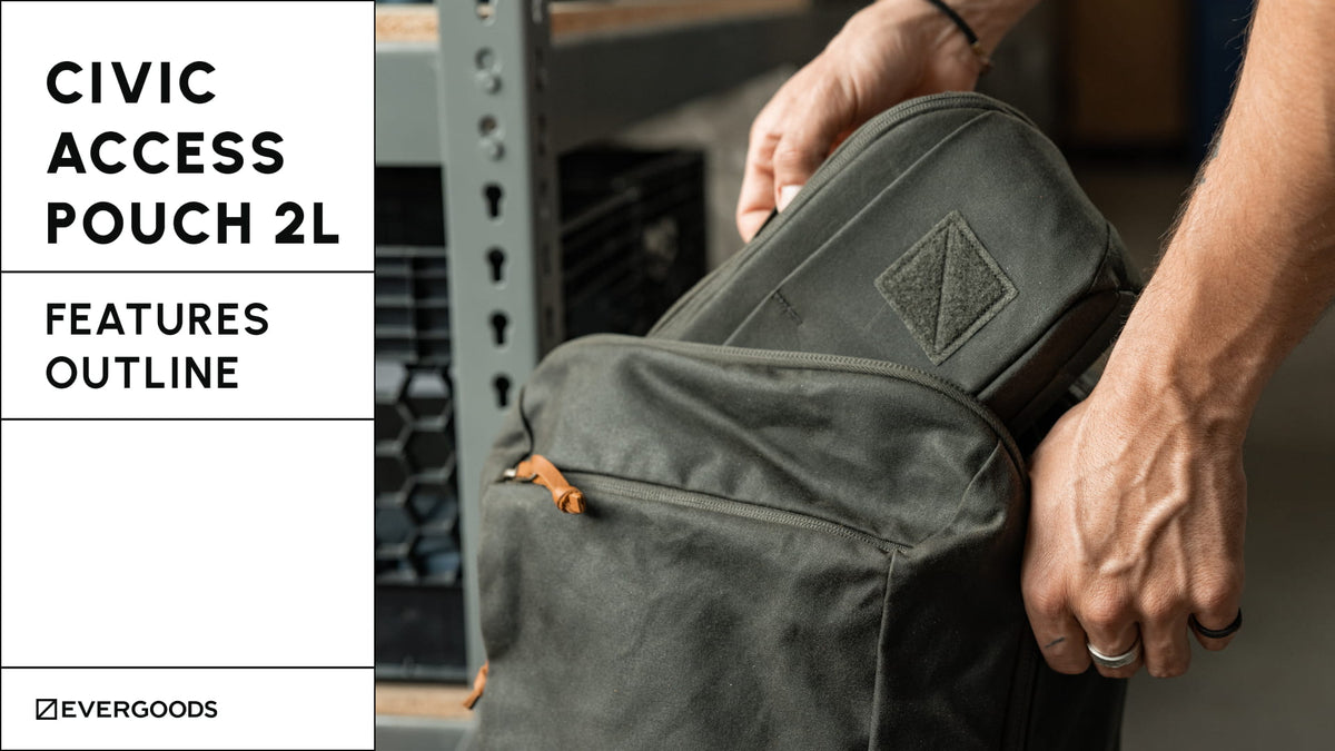 CIVIC Access Pouch 2L in Waxed Olive CAP2 Features Outline Video