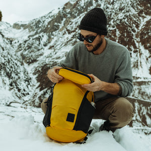 CIVIC Access Pouch 0.5L in Expedition Yellow - CAP0.5 - on mountain hike [13017a-EXY]