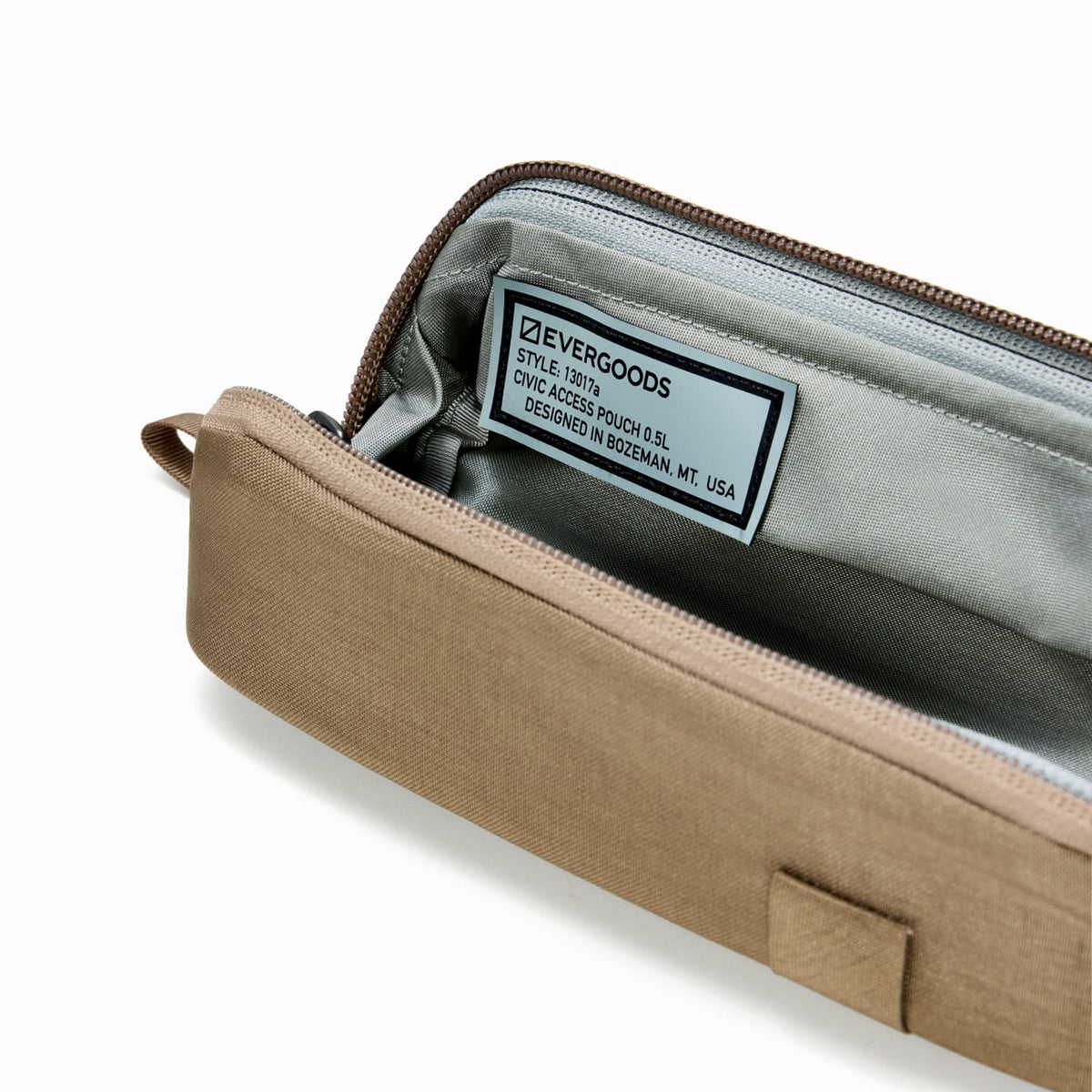 CIVIC Access Pouch 0.5L in Fossil Brown -  open tabletop desk caddy