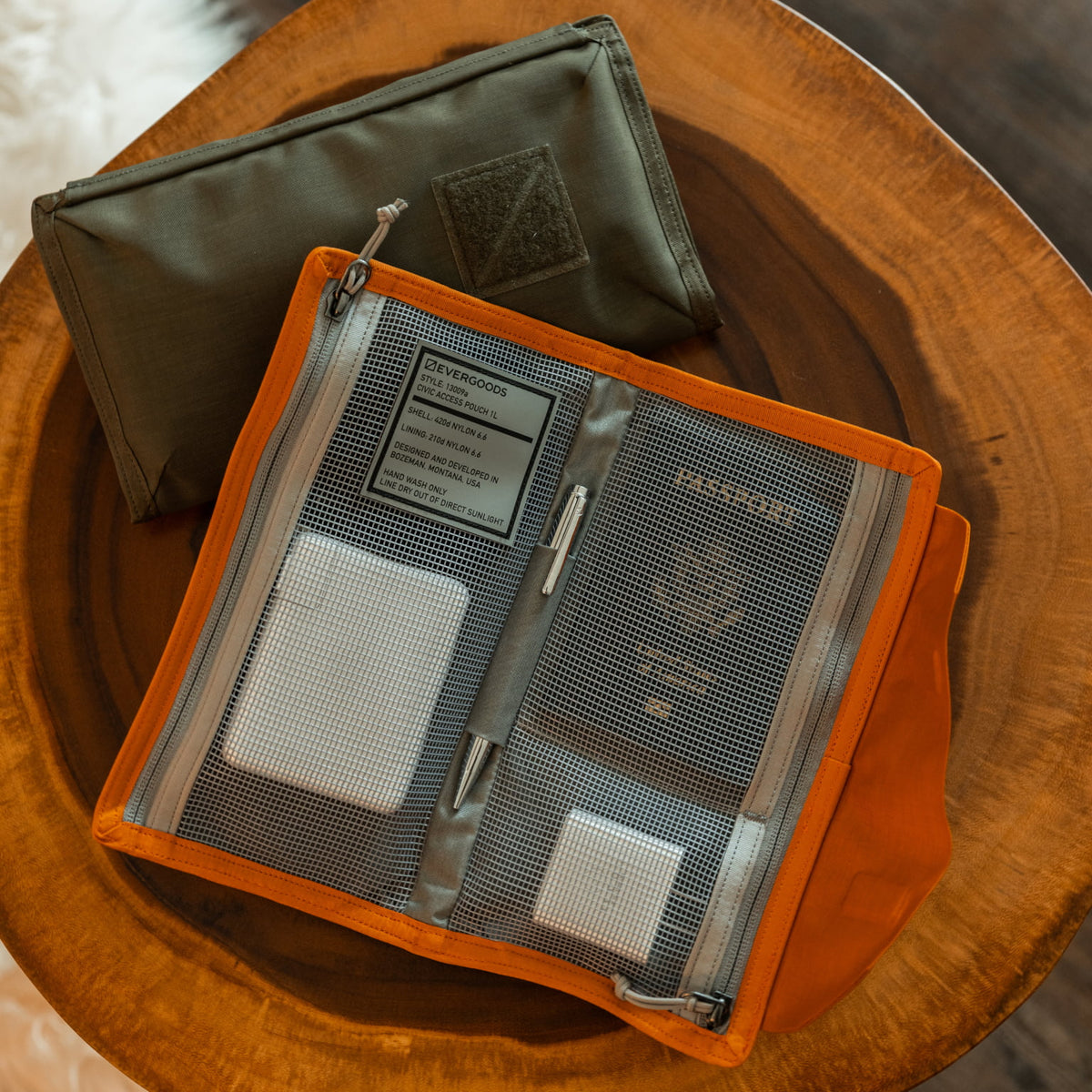 CAP1 Burnt Orange next to OD Green [13009a-BRO]
