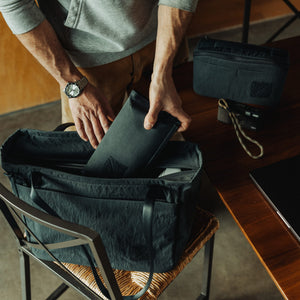 CIVIC Access Pouch 1L in Dark Navy Konbu - packed into a tote