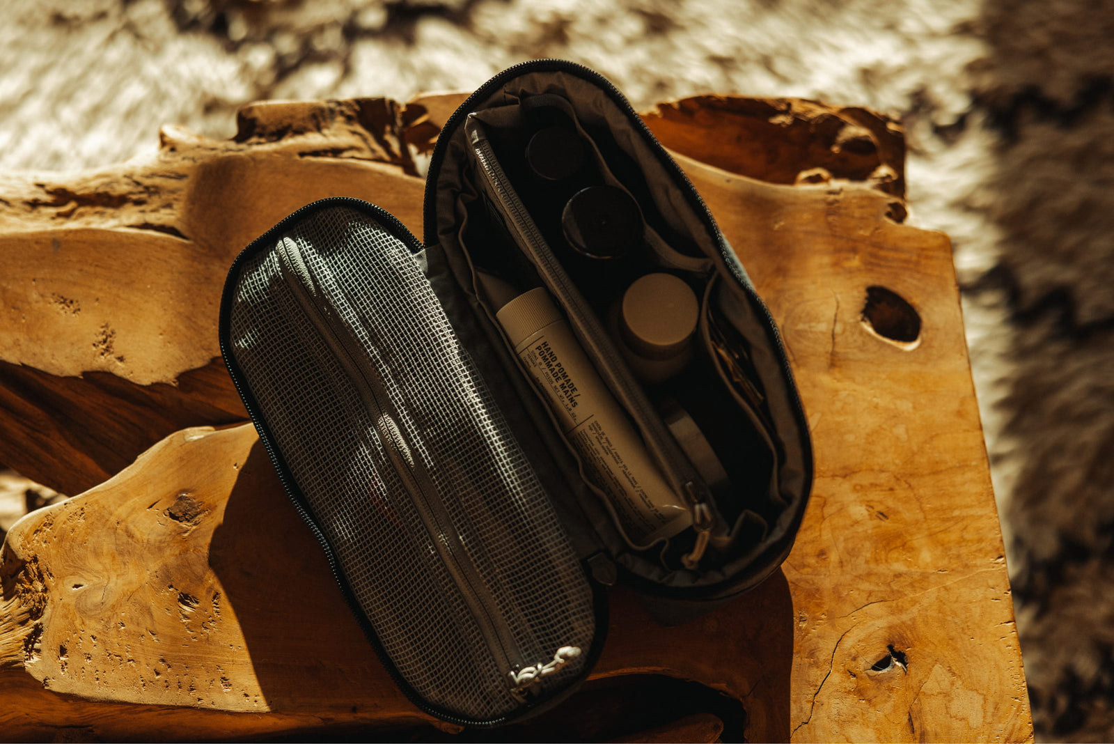 Top down view of Dark Navy Konbu CIVIC Access Pouch 2L