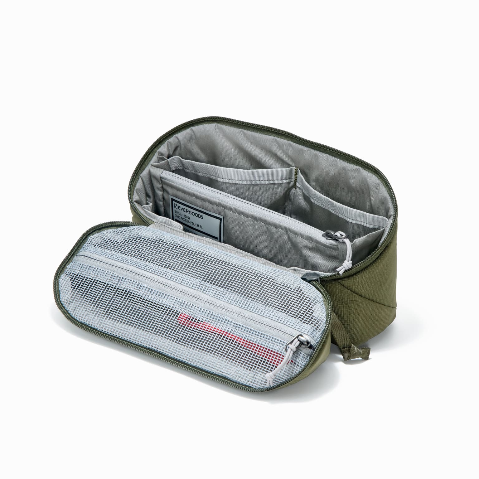 CIVIC Access Pouch 2L - CAP2 - OD Green - Open and empty [13006a-ODG]