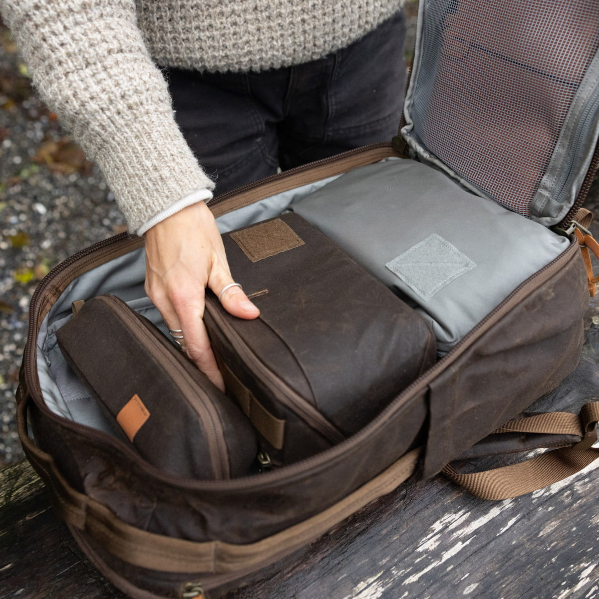CIVIC Access Pouch 2L Waxed Canvas Tan 