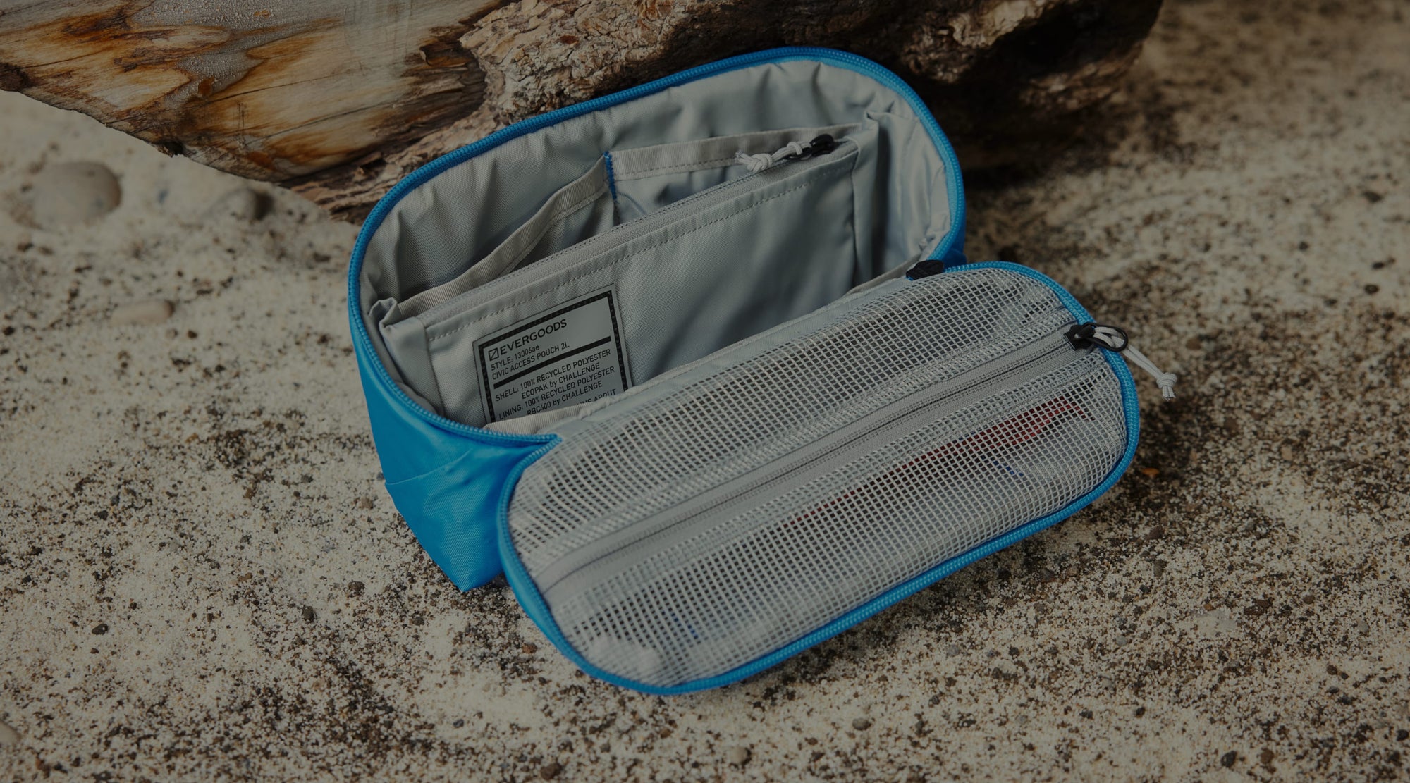 CIVIC ACCESS POUCH 2l in Bright Blue ECOPAK open and on the ground