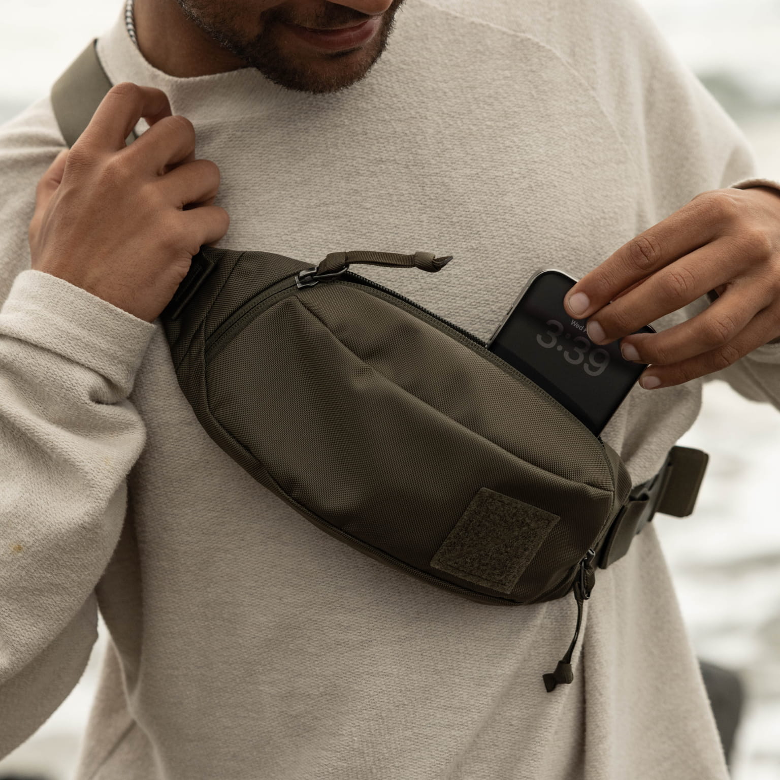 CIVIC Access Sling 1L OD Green Cell Phone Compartment [13025a-ODG]