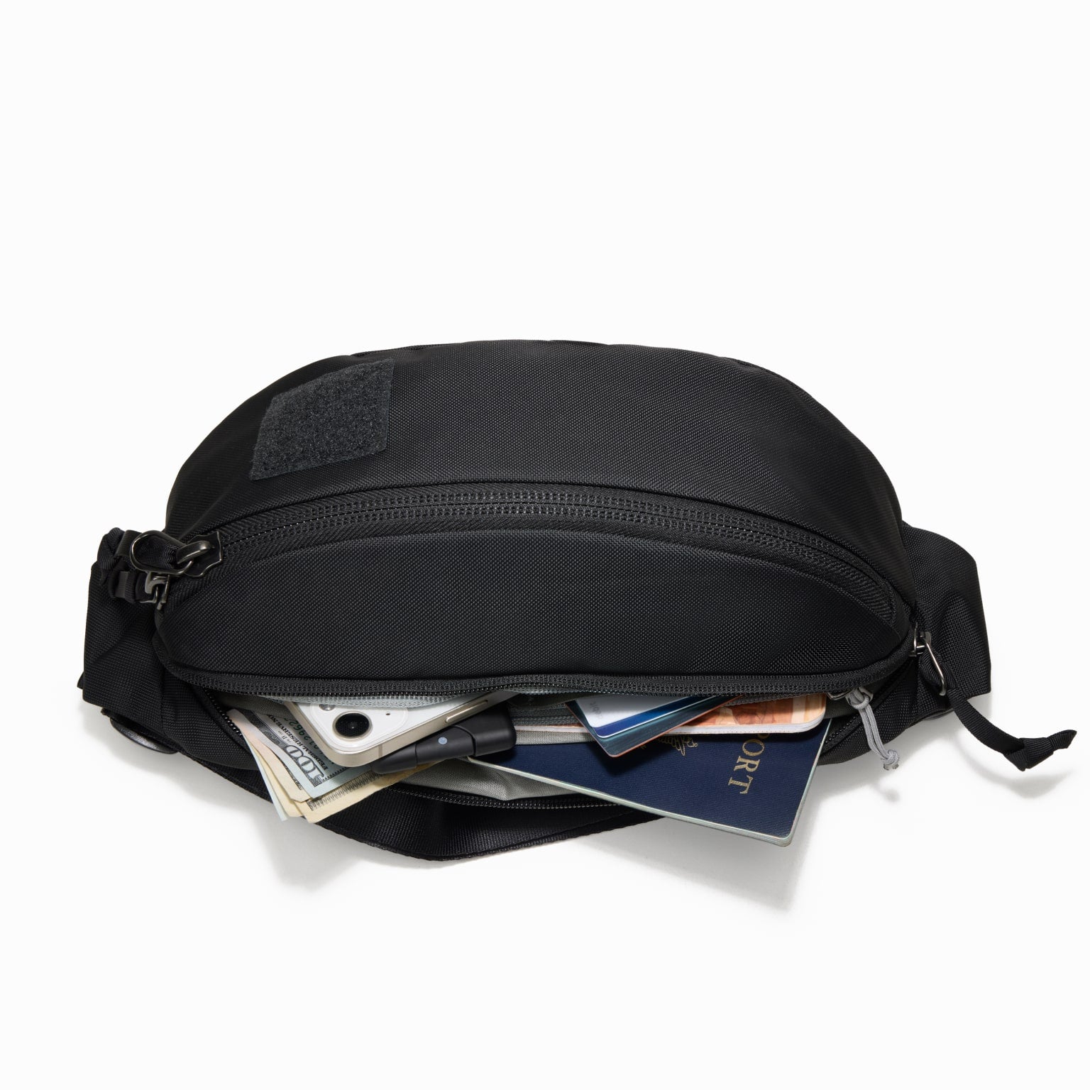 CIVIC Access Sling 2L in Solution Dyed Black - security pocket and drop-in pockets valuables [13011c-SBK]