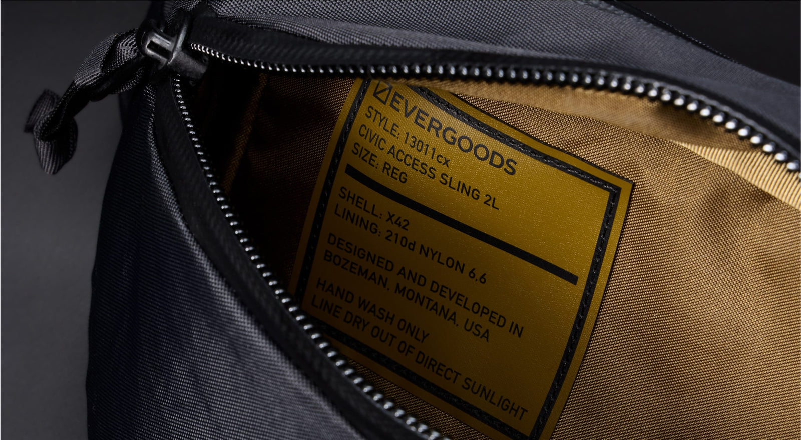 CIVIC Access Sling 2L in X-Pac Black and Coyote Brown - CAS2 - Coyote Brown Lining