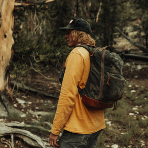 CIVIC Bookbag 22L - Carryology - Waxed Canvas - Camo Hiking