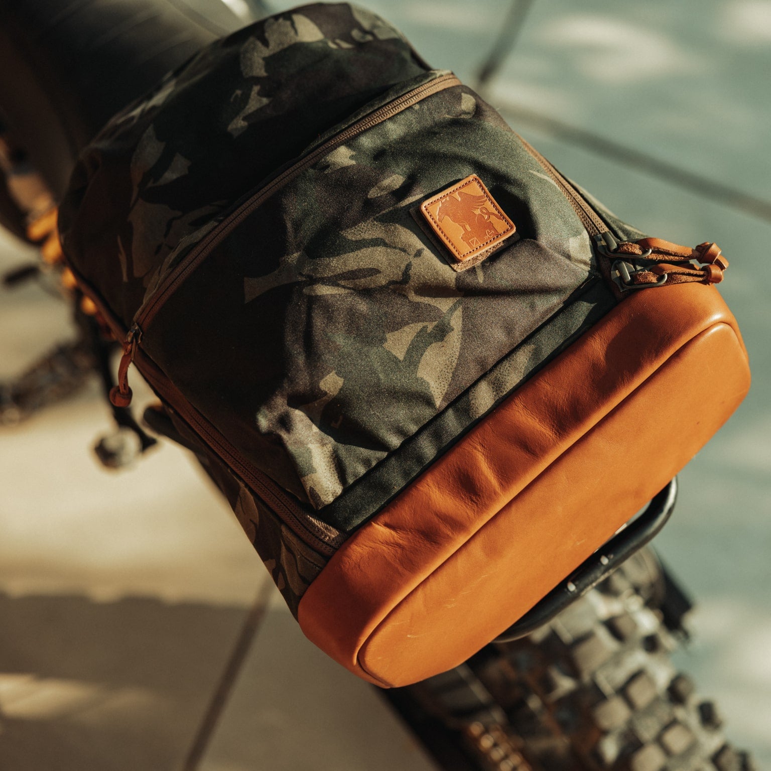 CIVIC Bookbag 22L - Carryology - Waxed Canvas - Camo - Leather Bottom and Patch