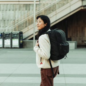 CIVIC Bookbag 22L CB22 in Solution Dyed Black - Side View Lifestyle