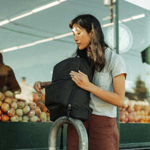 CIVIC Bookbag 22L CB22 in Solution Dyed Black - front admin pocket