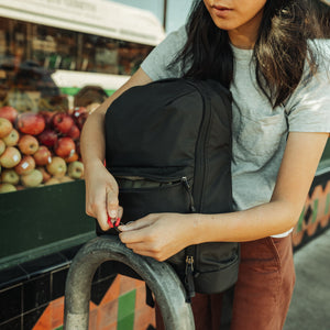 CIVIC Bookbag 22L CB22 in Solution Dyed Black - key leash