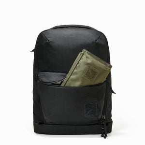 CIVIC Bookbag 22L CB22 in Solution Dyed Black - Front Admin Pocket