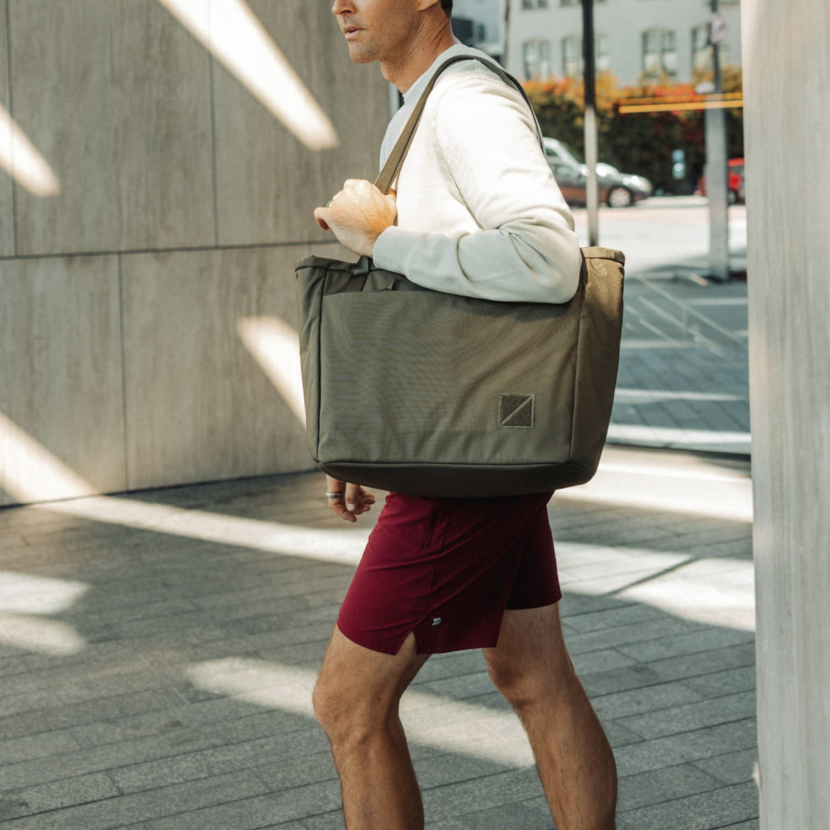 CIVIC Daily Tote 24L in OD Green - CDT24 - shoulder carry after the gym