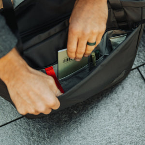 CIVIC Daily Tote 24L in Solution Dyed Black - CDT24 - side drop in pockets, notebook size