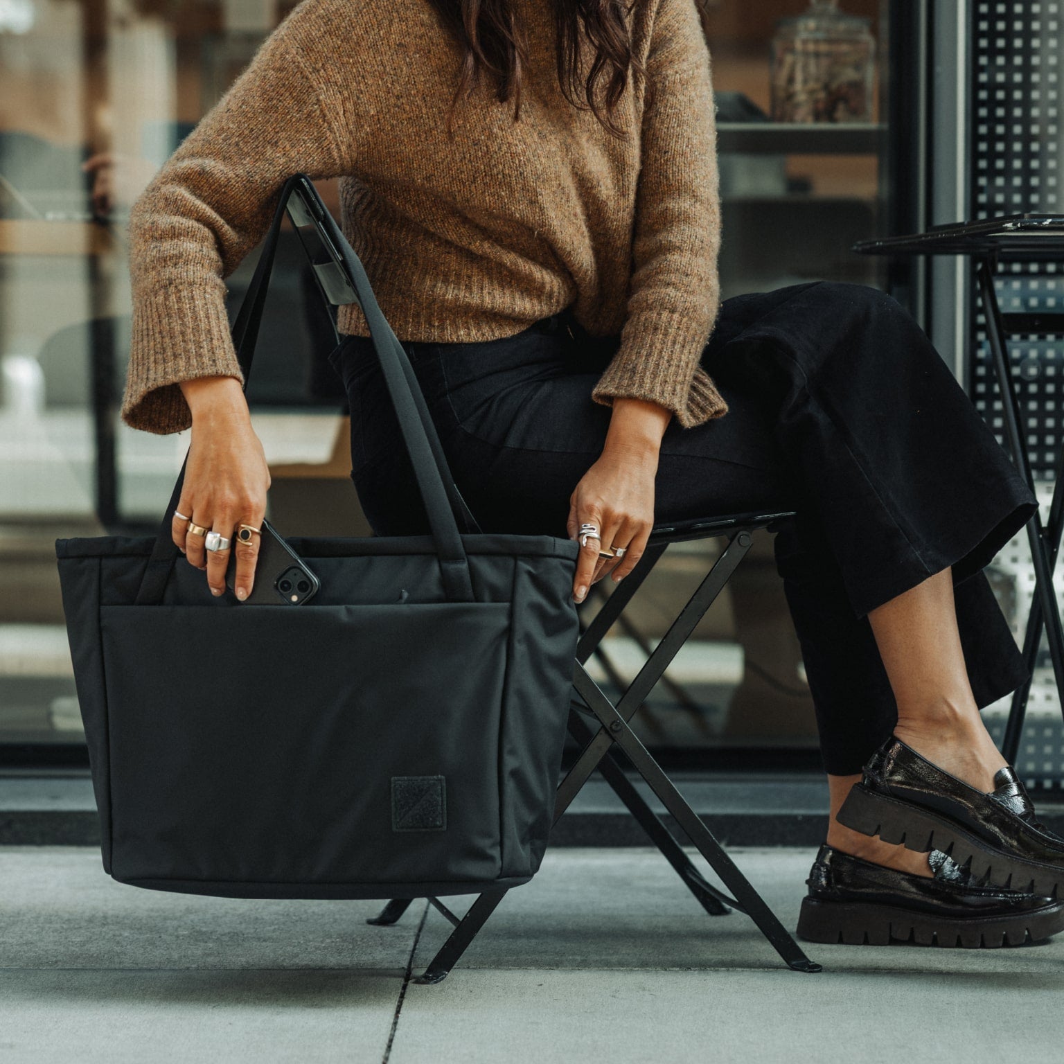 CIVIC Daily Tote 24L in Solution Dyed Black - CDT24 - side access drop in pockets working remotely [13024a-SBK]