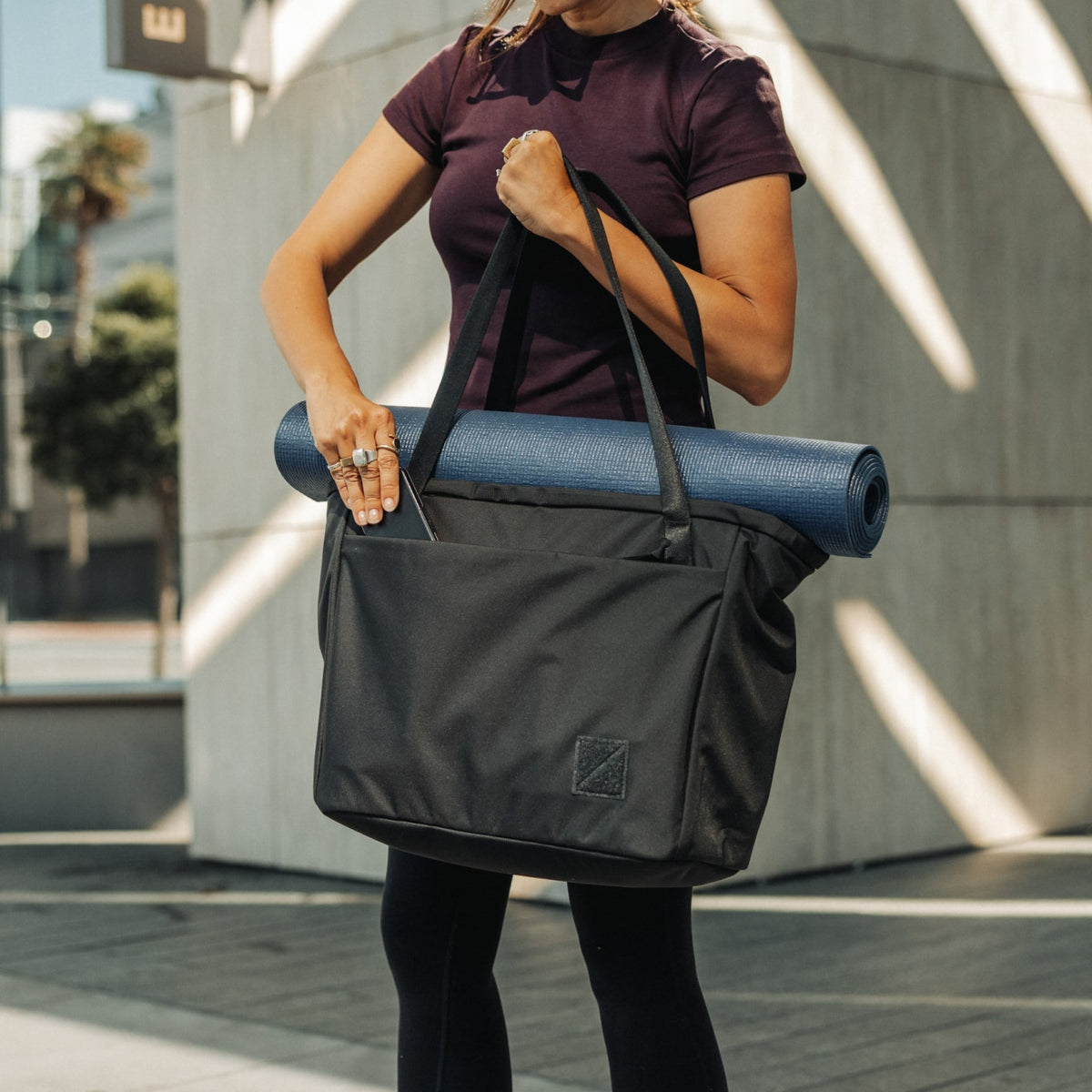CIVIC Daily Tote 24L in Solution Dyed Black - CDT24 - gym tote, phone quick access, yoga mat carry