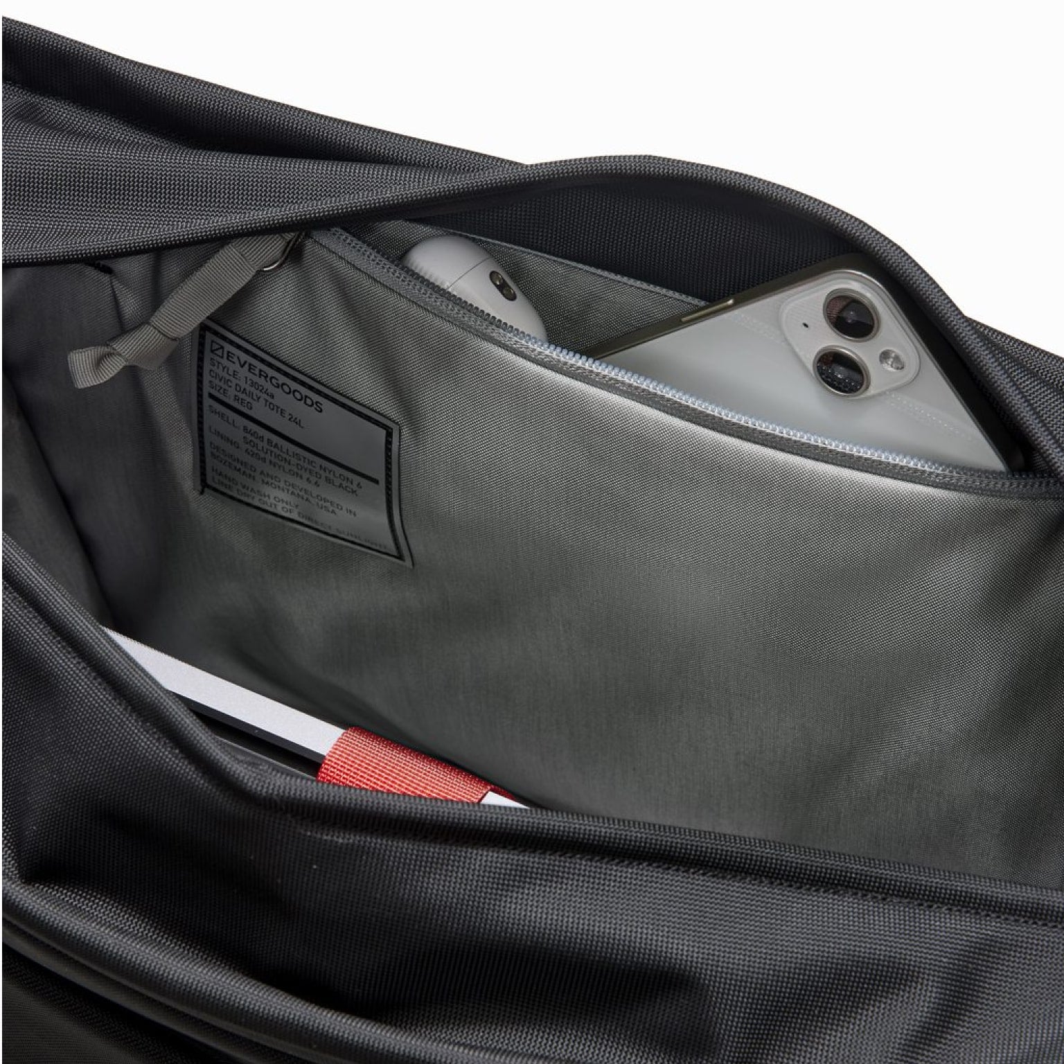 CIVIC Daily Tote 24L in Solution Dyed Black - CDT24 - opaque security pocket [13024a-SBK]