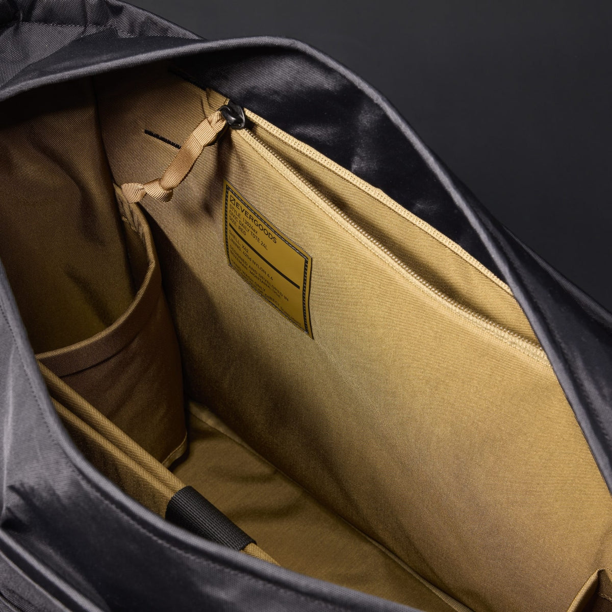 CIVIC Daily Tote 24L in X-Pac Black and Coyote Brown - internal water bottle pocket and security pocket